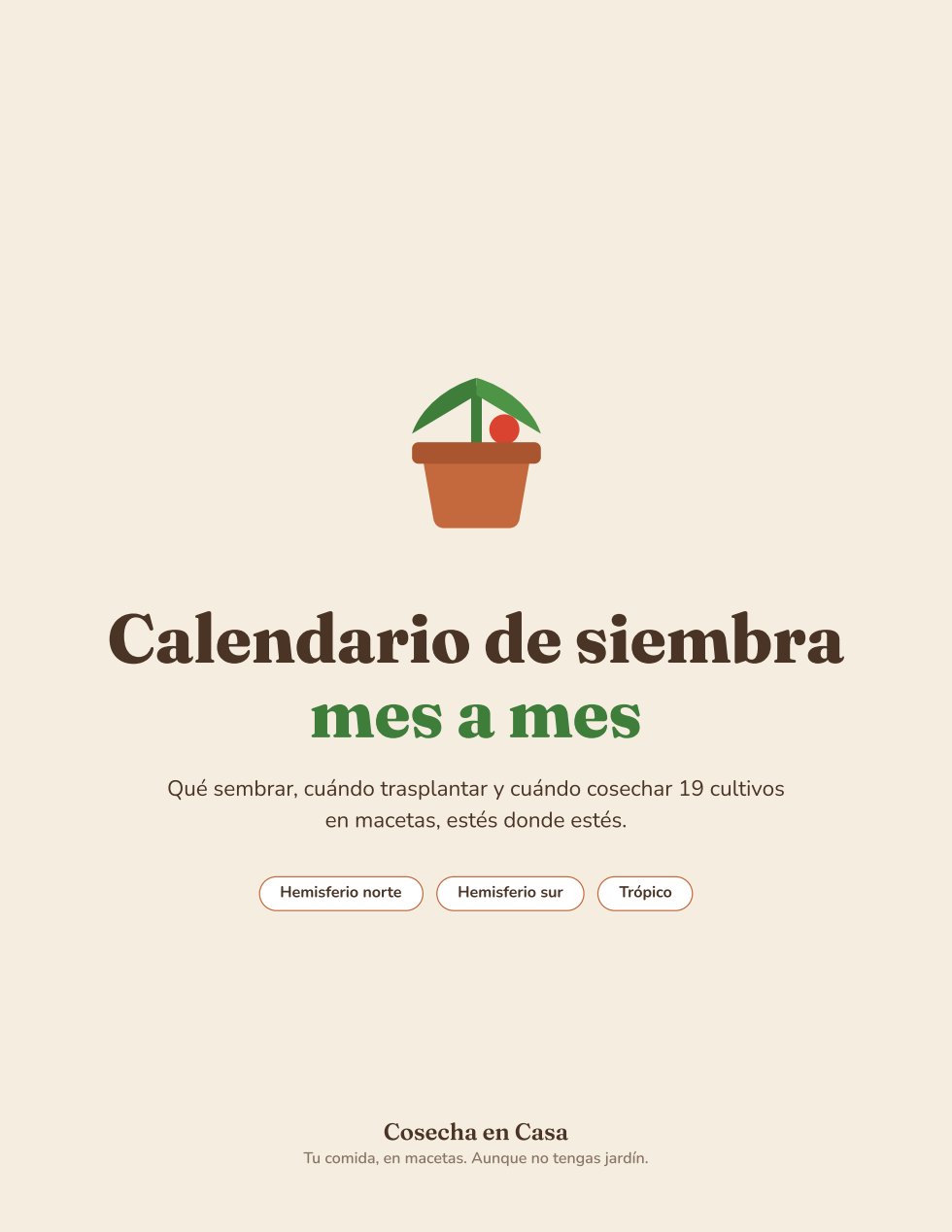 Portada de la guía Calendario de siembra mes a mes